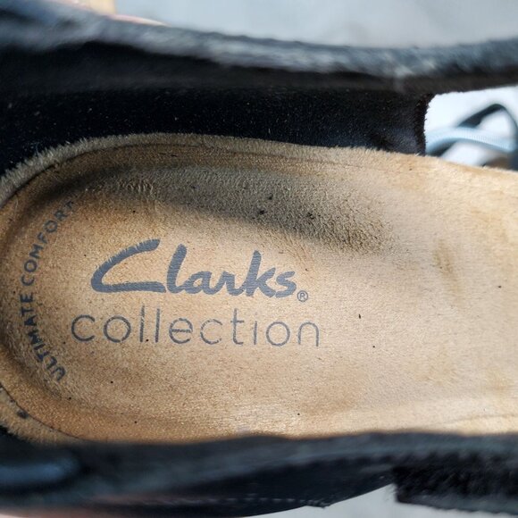 Clarks Shoes Womens Size 10 Black Leather Emily 2 Ketra Academia Block Heels - Picture 10 of 12